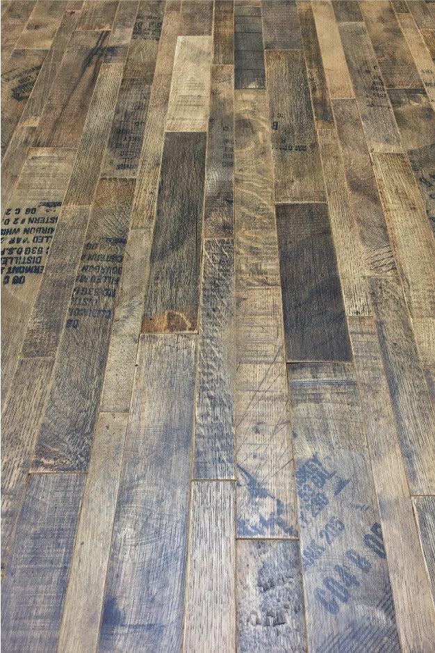 Whiskey Barrel Flooring | Prefinished | Coopersmark | 12sf | By The Antique Barrel Collection