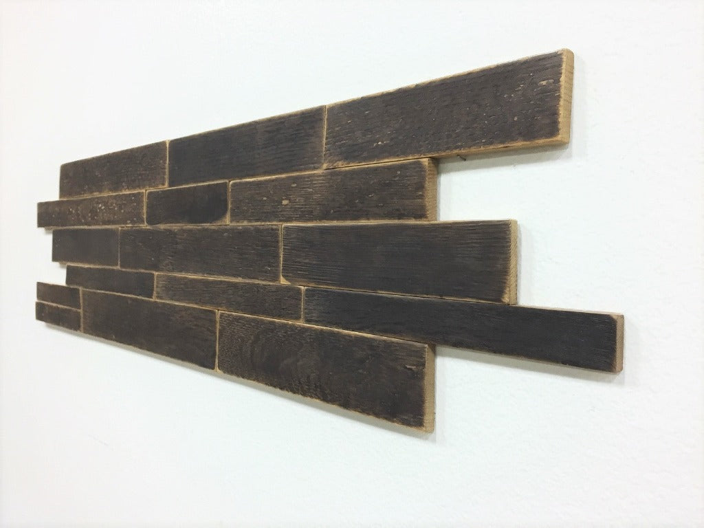 Charred Whiskey Barrel Stave Oak Wall Panels