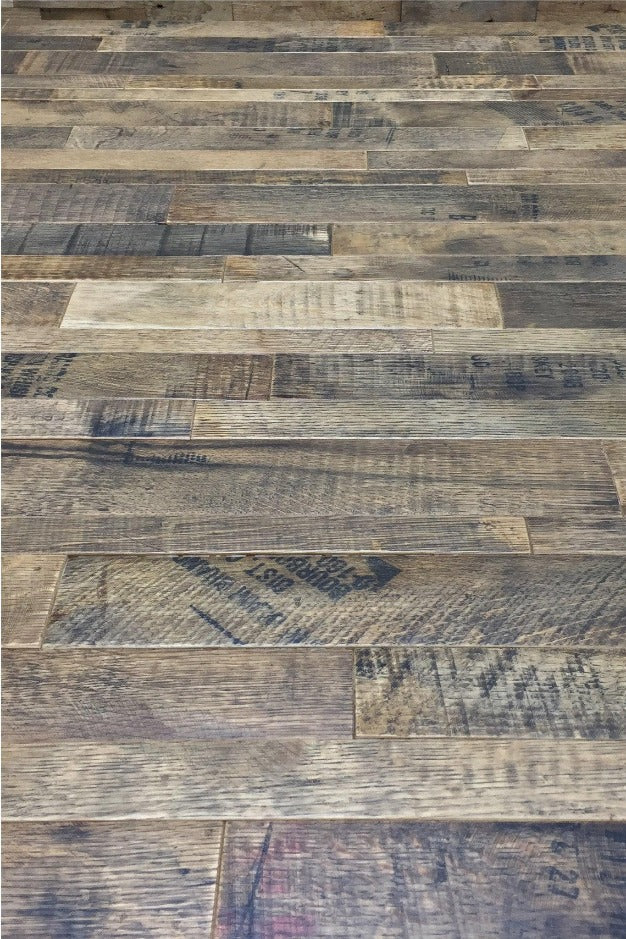 Whiskey Barrel Flooring | Prefinished | Coopersmark | 12sf | By The Antique Barrel Collection