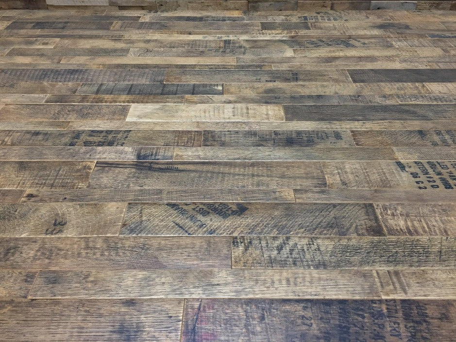 Whiskey Barrel Flooring | Prefinished | Coopersmark | 12sf | By The Antique Barrel Collection